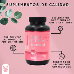 Inositol Capsulas 40:1 | Myo Y D-chiro Inositol Puro | 180 Cápsulas | 2400 Mg Por Porción