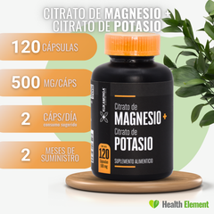 Citrato de Magnesio + potasio 120 Cápsulas Kukamonga