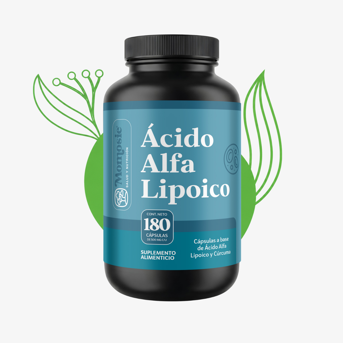 Ácido Alfa Lipóico (ala) 600mg Enriquecido Con Cúrcuma 180 Cápsulas