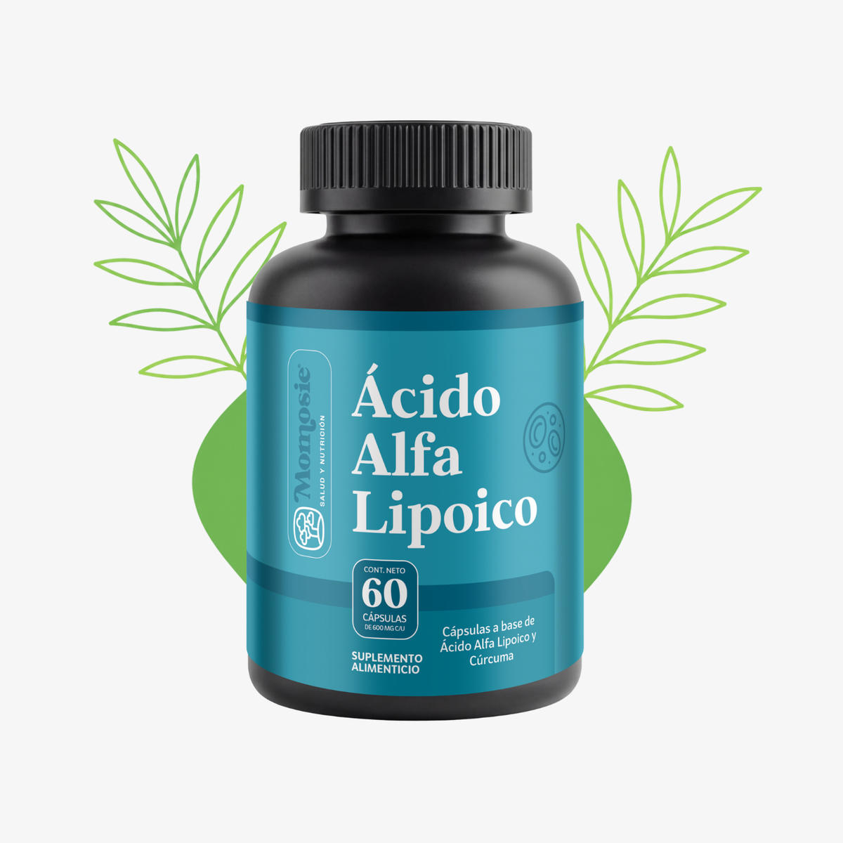 Ácido Alfa Lipóico (ala) 600mg Enriquecido Con Cúrcuma 60 Cápsulas