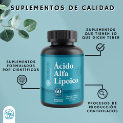 Ácido Alfa Lipóico (ala) 600mg Enriquecido Con Cúrcuma 60 Cápsulas