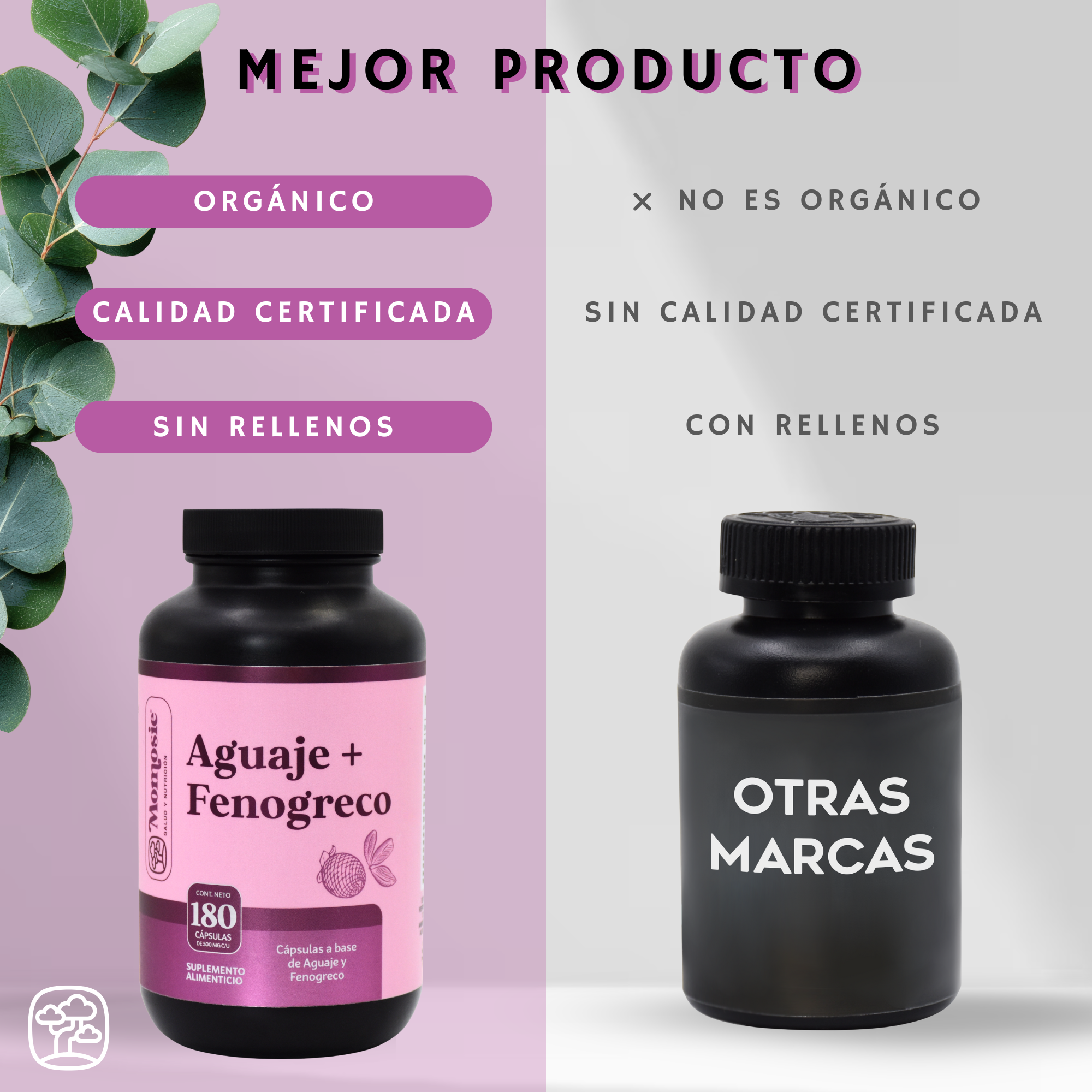 Aguaje y Fenogreco 180 Cápsulas 500 Mg