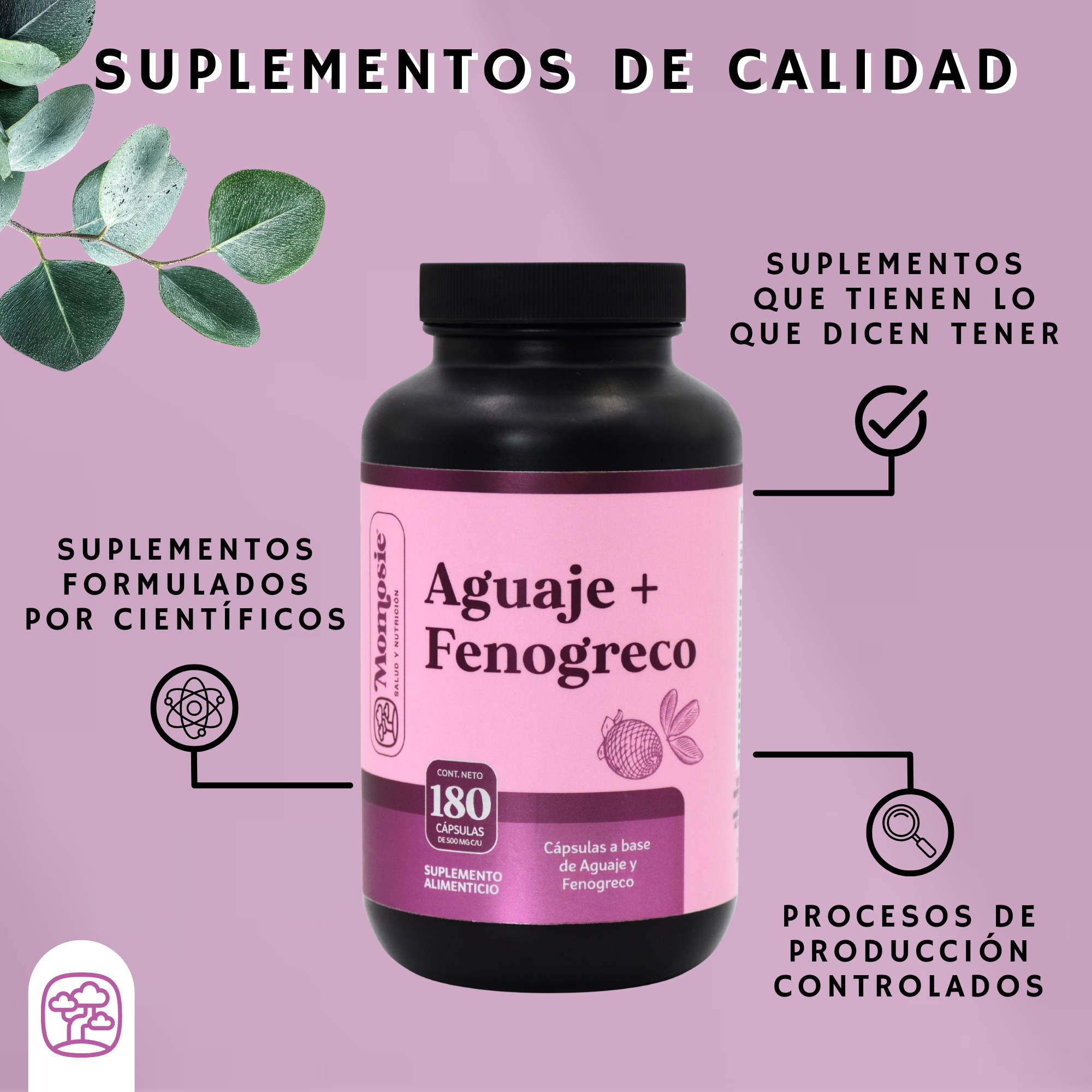 Aguaje y Fenogreco 180 Cápsulas 500 Mg