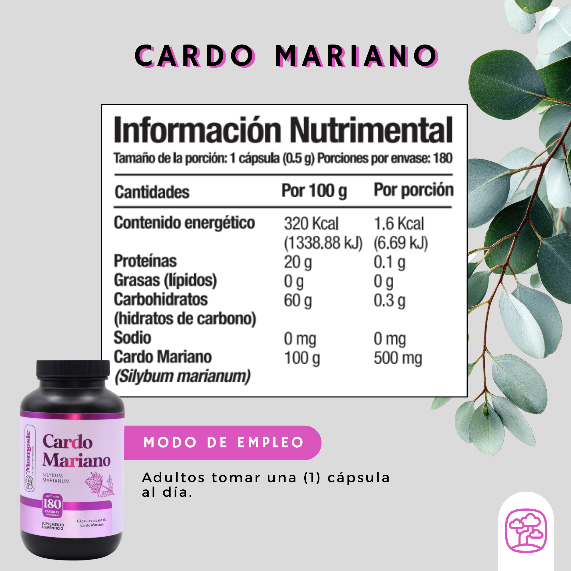 Cardo mariano  180 cápsulas