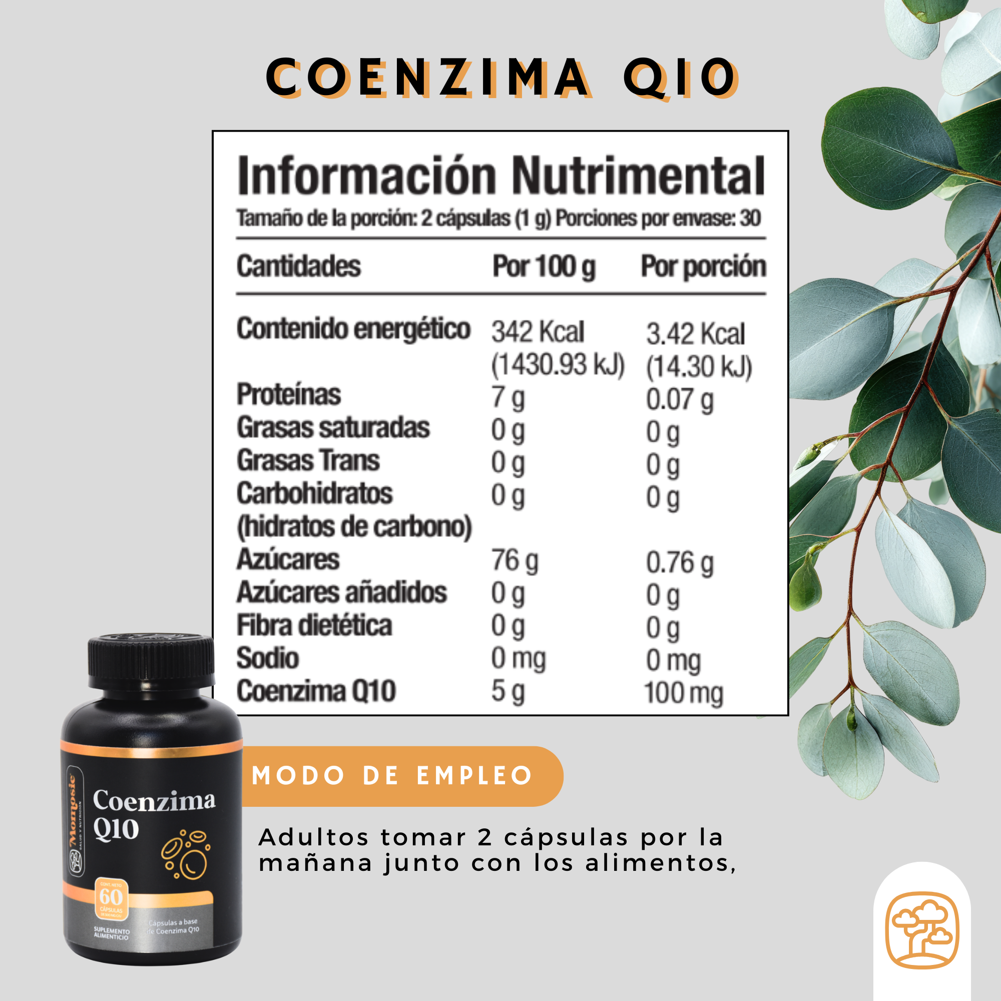 Coenzima Q10 De 60 Cápsulas 500 Mg