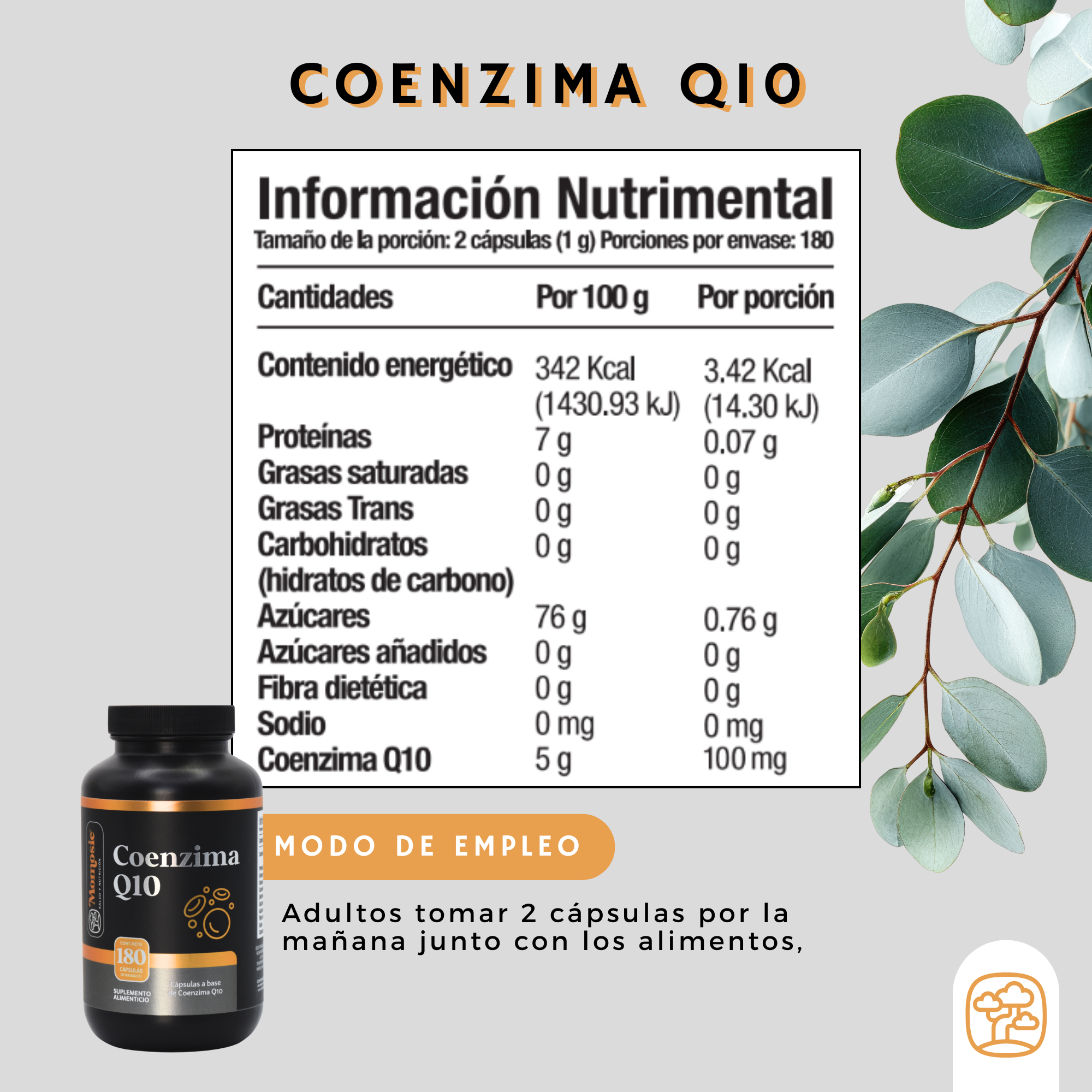 Coenzima Q10 De 180 Cápsulas 500 Mg