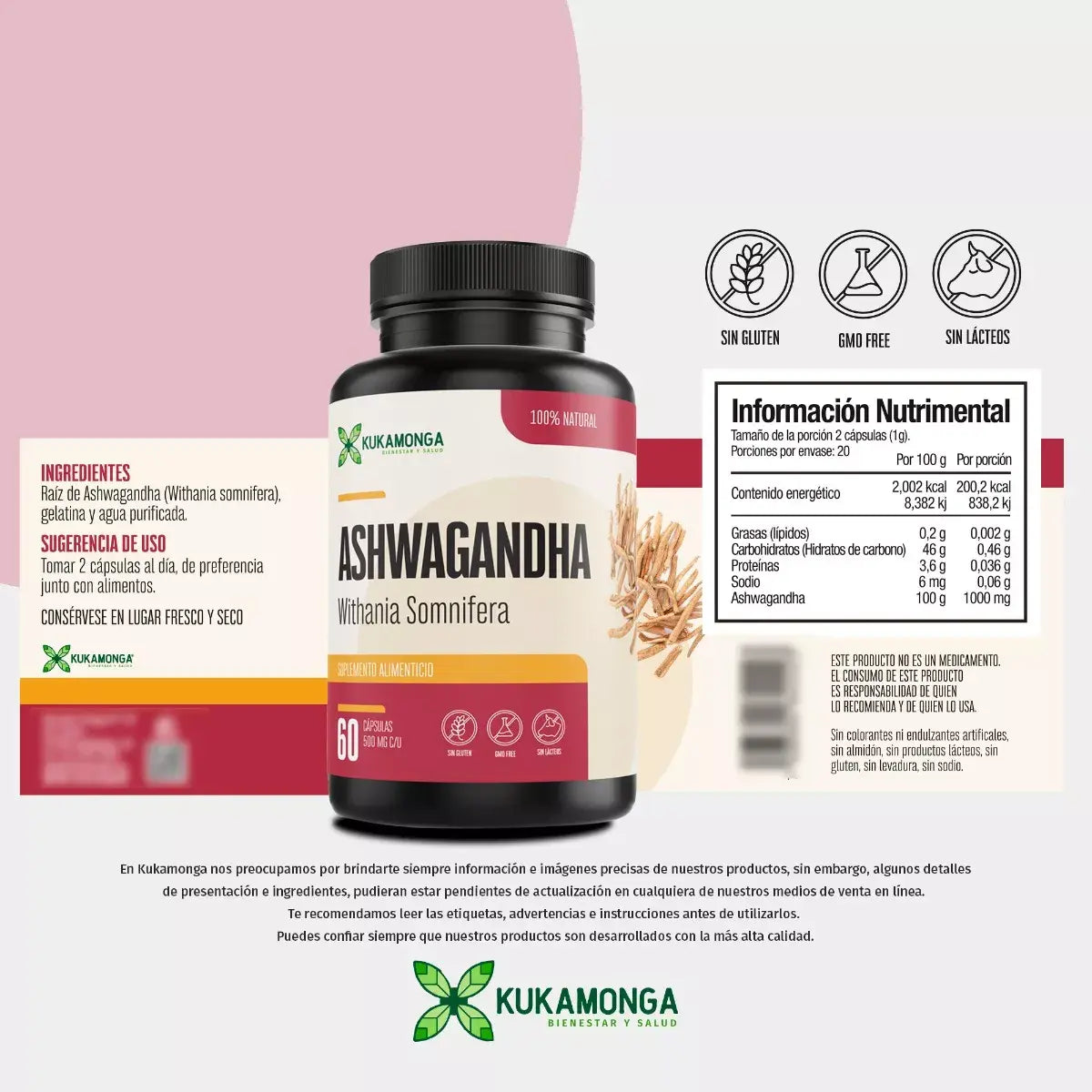 ASHWAGANDHA – 60 capsulas – KUKAMONGA