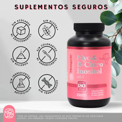 Inositol Capsulas 40:1 | Myo Y D-chiro Inositol Puro | 180 Cápsulas | 2400 Mg Por Porción