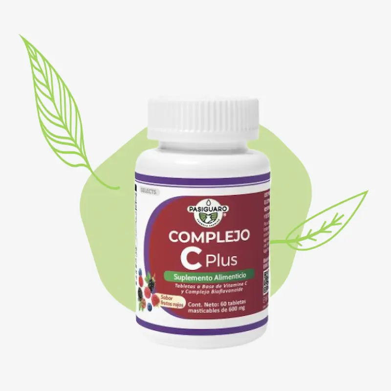 COMPLEJO C PLUS FRUTOS ROJOS 60 tabletas masticables de 600 mg. Pasiguaro®