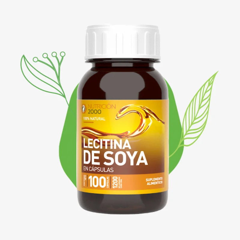 Lecitina de Soya 100 Cápsulas 1200 mg Nutrición 2000