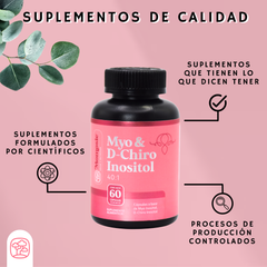 Inositol Capsulas 40:1 | Myo Y D-chiro Inositol Puro | 60 Cápsulas | 2400 Mg Por Porción