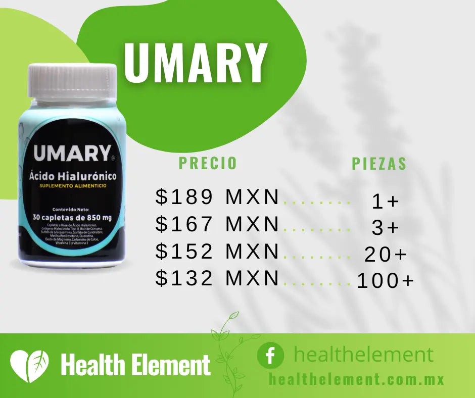 Umary Ácido Hialurónico 30 Capletas de 850 mg