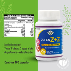 DEFENZ+Z 100 cápsulas de 500 mg. Pasiguaro®