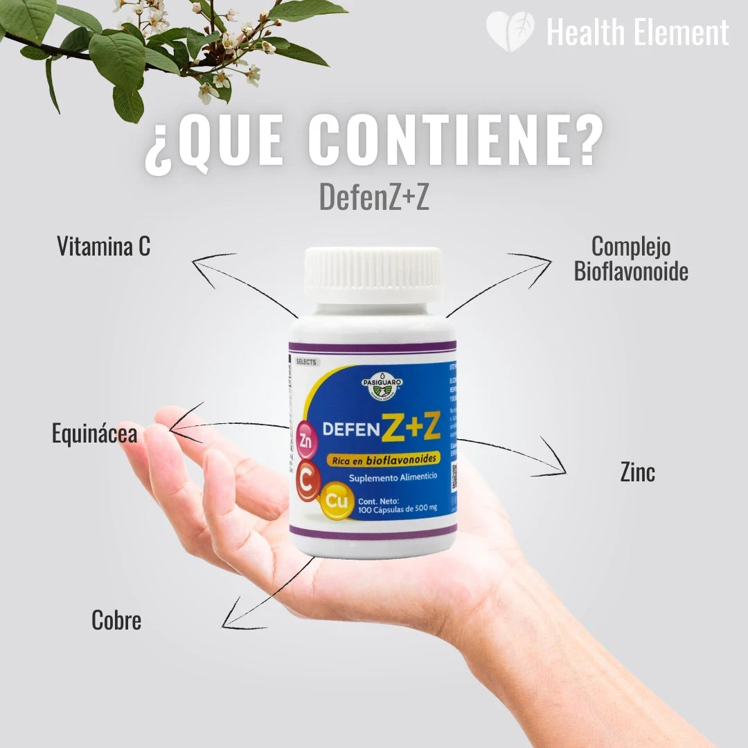 Defenz DEFENZ+Z 100 cápsulas de 500 mg. Pasiguaro® – Health Element
