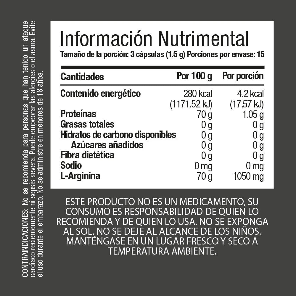 L-Arginina 60 Cápsulas
