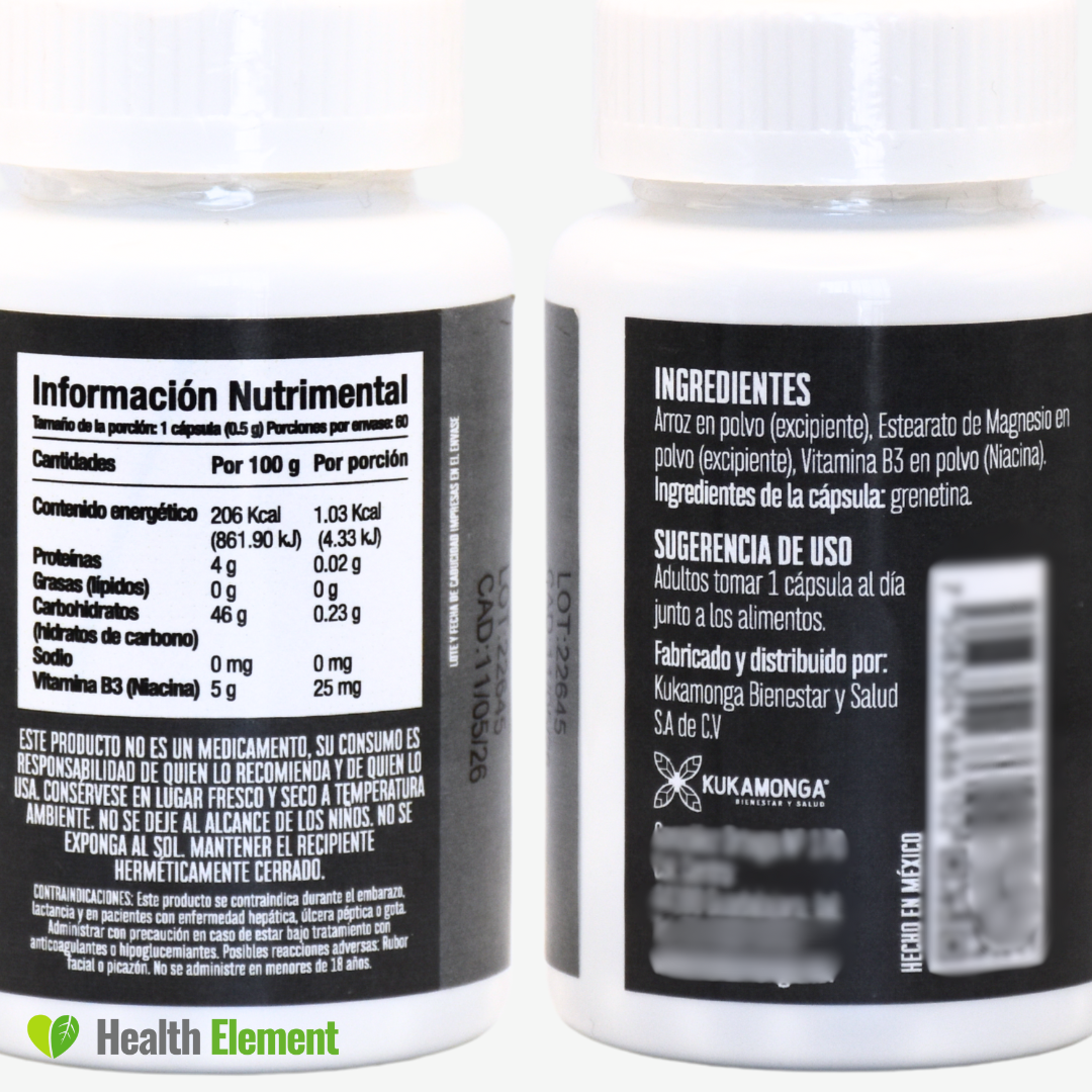 Vitamina B3 Niacina - KUKAMONGA