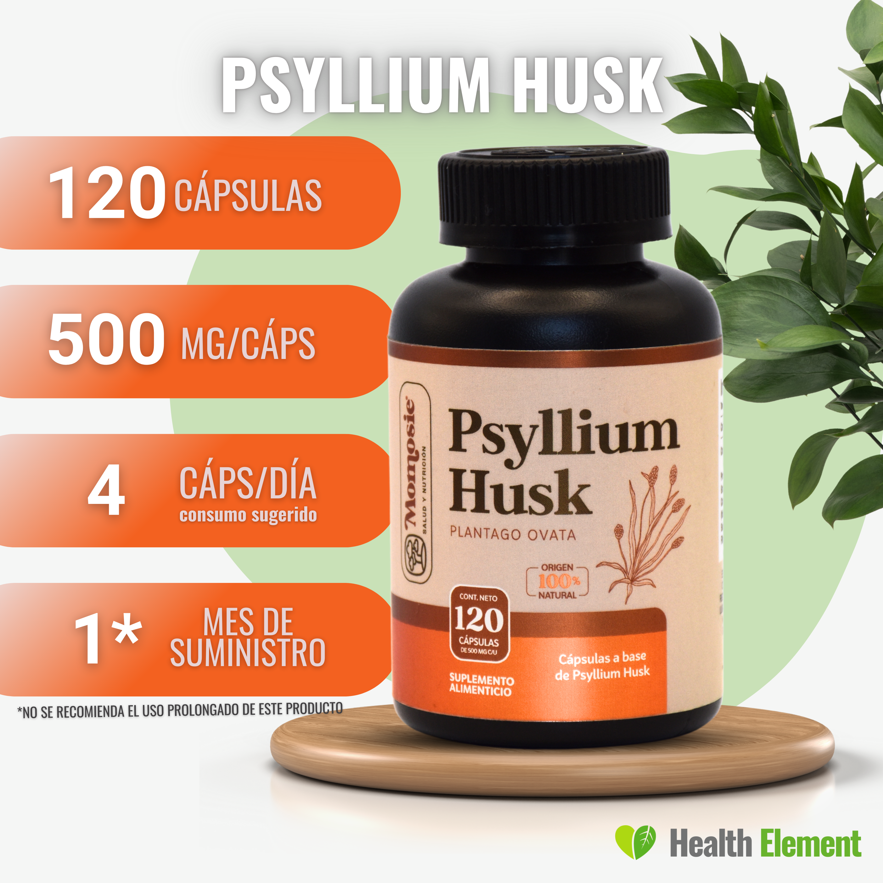 Psyllium Husk 60 cápsulas – MOMOSIE