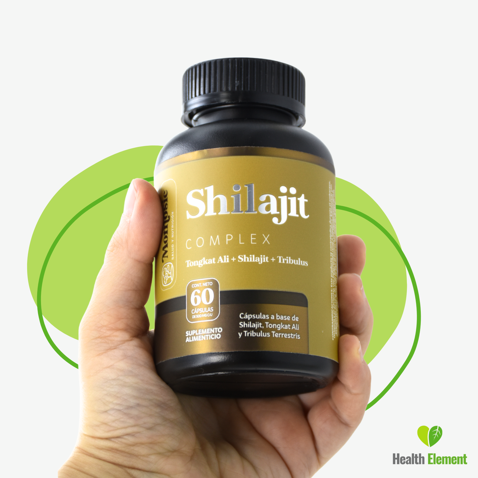 Shilajit Complex + Tribulus Terrestis + Tongkat Ali | Shilajit 100% Puro 60 Cápsulas