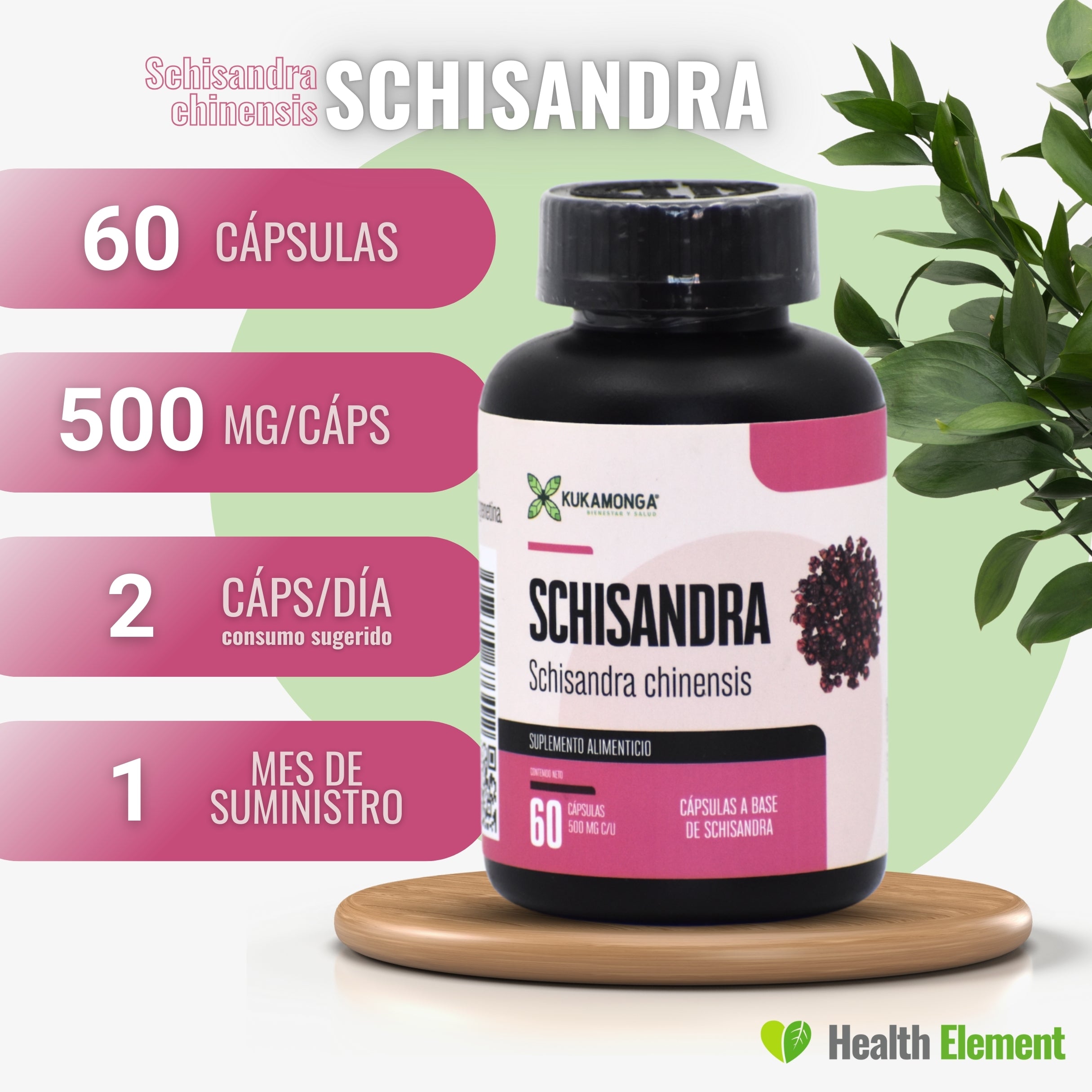 Schisandra 60 cápsulas - KUKAMONGA