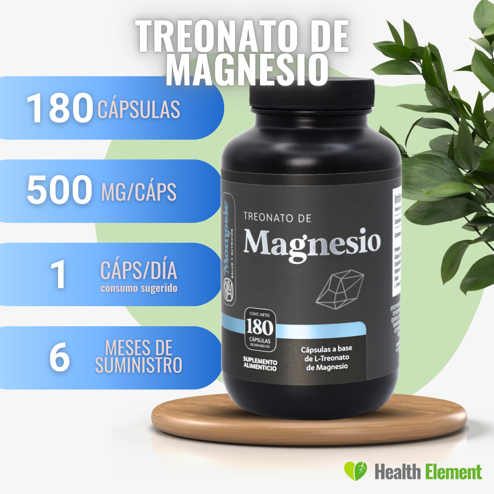 Treonato De Magnesio 180 Cápsulas