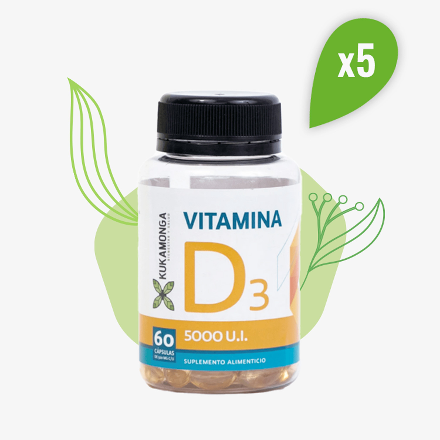 Vitamina D3 – 5 frascos