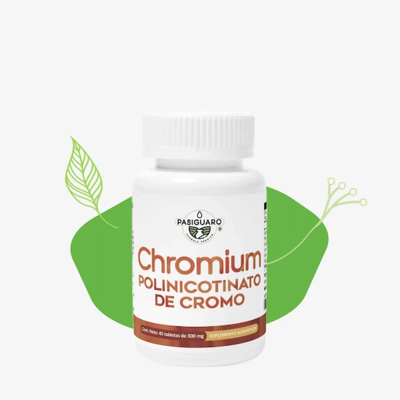 CHROMIUM POLINICOTINATO DE CROMO 45 tabletas de 300 mg. Pasiguaro®